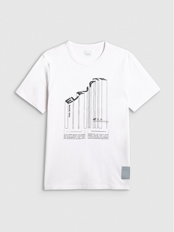 4F 4F T-Shirt BRIGHT TRACK Biały Regular Fit