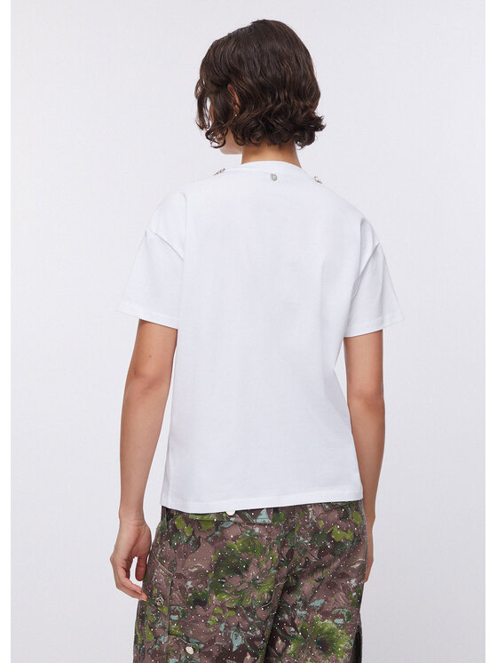 Liu Jo Liu Jo T-Shirt CA6167JS08811111 Biały Loose Fit
