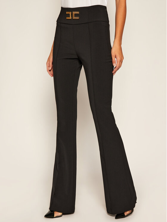 Elisabetta Franchi Elisabetta Franchi Παντελόνι υφασμάτινο PA-358-06E2-V259 Μαύρο Regular Fit