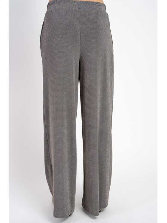 CLICK CLICK Παντελόνι υφασμάτινο 70-813 Ασημί Comfortable Fit