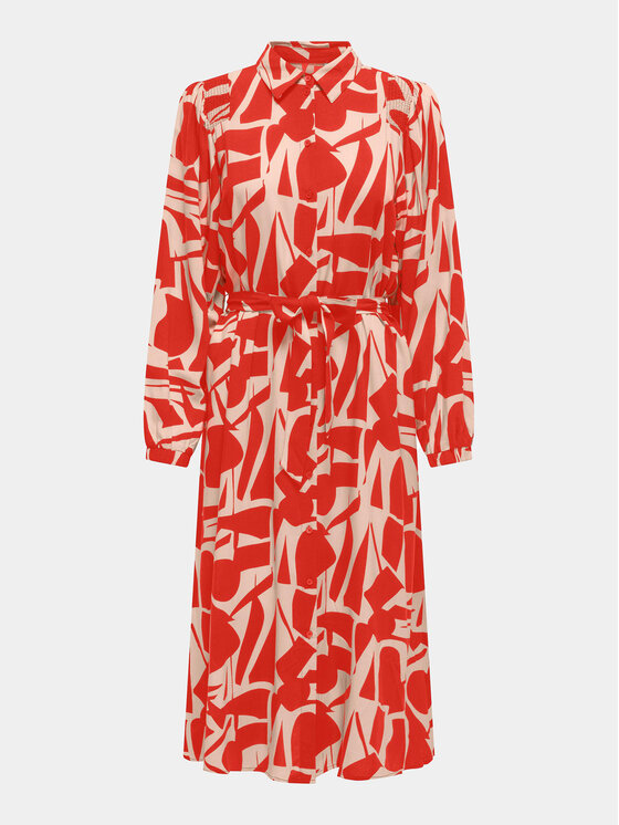 ONLY ONLY Φόρεμα πουκάμισο Halia 15315986 Κόκκινο Regular Fit