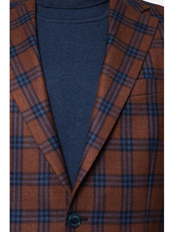 Lancerto Lancerto Marynarka MA099222000008 Brązowy Slim Fit