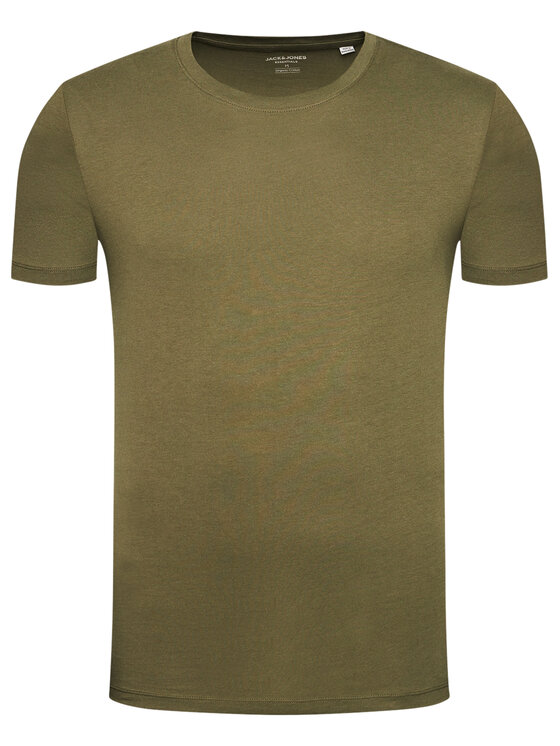 Jack & Jones Jack & Jones T-Shirt Orrganic Basic 12156101 Zielony Slim Fit