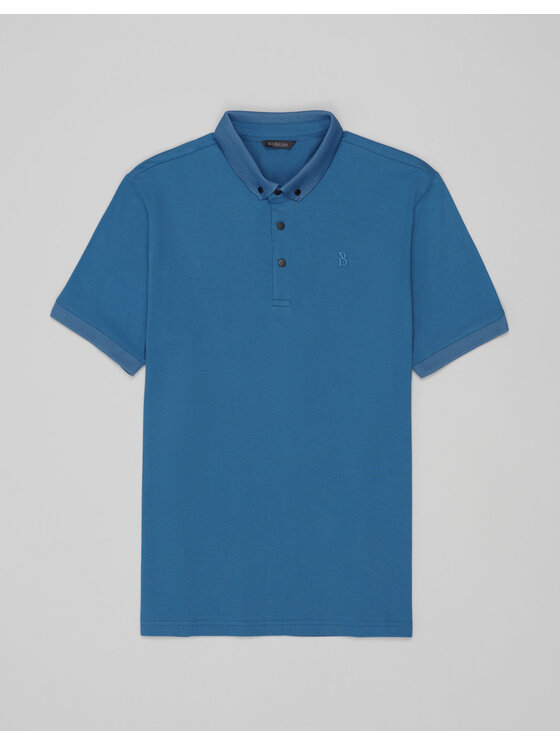Borgio Borgio Polo matteo Niebieski Classic Fit