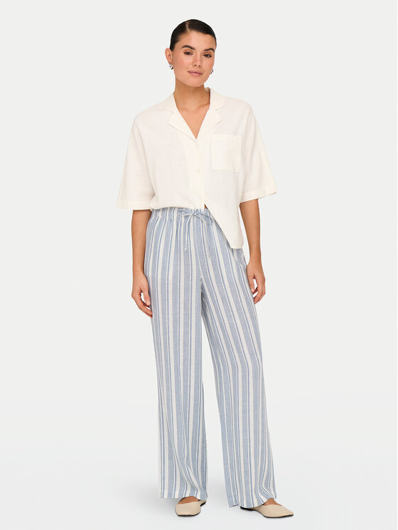 ONLY ONLY Kalhoty z materiálu Caro 15291807 Světle modrá Loose Fit