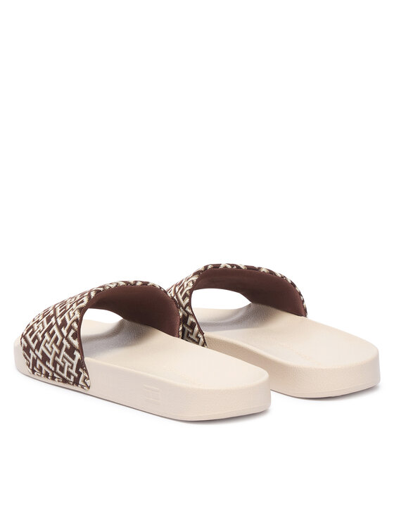 Tommy Hilfiger Tommy Hilfiger Plätud Monogram Pool Slide FW0FW09423 Pruun