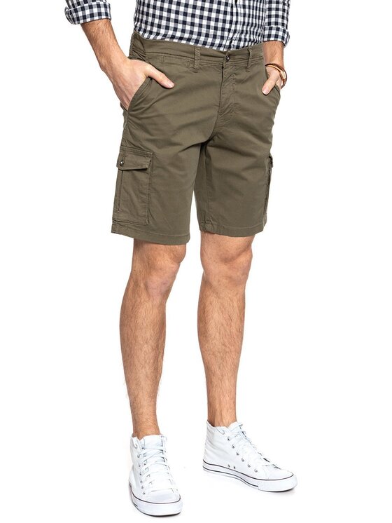 Mustang Mustang Szorty materiałowe CLASSIC CARGO SHORT Brązowy Regular Fit