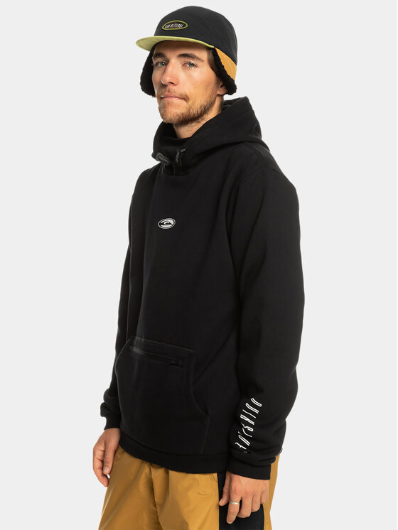 Quiksilver Quiksilver Džemperis ar kapuci Big Logo Tech Otlr EQYFT04786 Melns Regular Fit