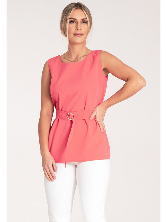 FIGL FIGL Bluzka M1071 Koralowy Regular Fit