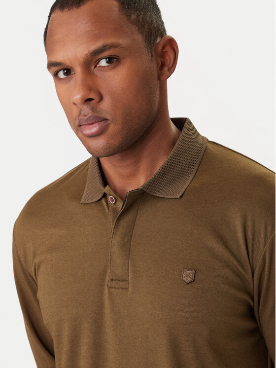 Jack & Jones Jack & Jones Тениска с яка и копчета Crodney 12259645 Каки Regular Fit