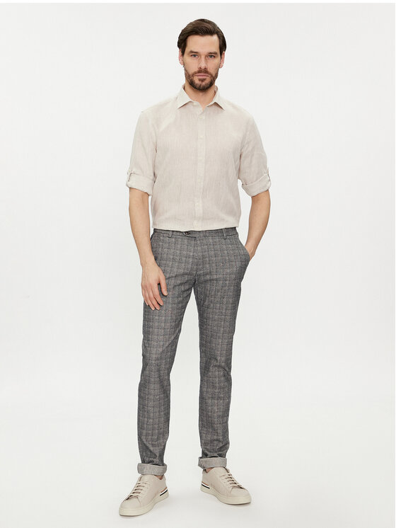 Bugatti Bugatti Chino kalhoty 4890 26350 Šedá Slim Fit