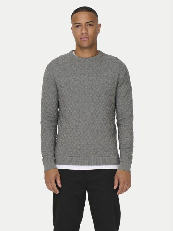 Only & Sons Only & Sons Megztinis 22026559 Pilka Regular Fit