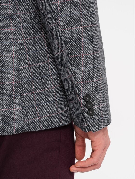 Ombre Ombre Sako OM-BLZB-0119 Šedá Regular Fit