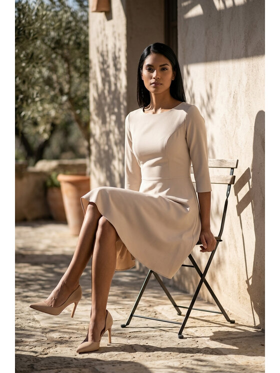 FIGL FIGL Φόρεμα κοκτέιλ M1341 Μπεζ Regular Fit