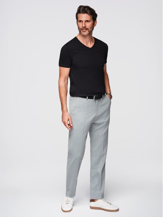Ombre Ombre T-Shirt OM-TSCT-0106 Czarny Slim Fit