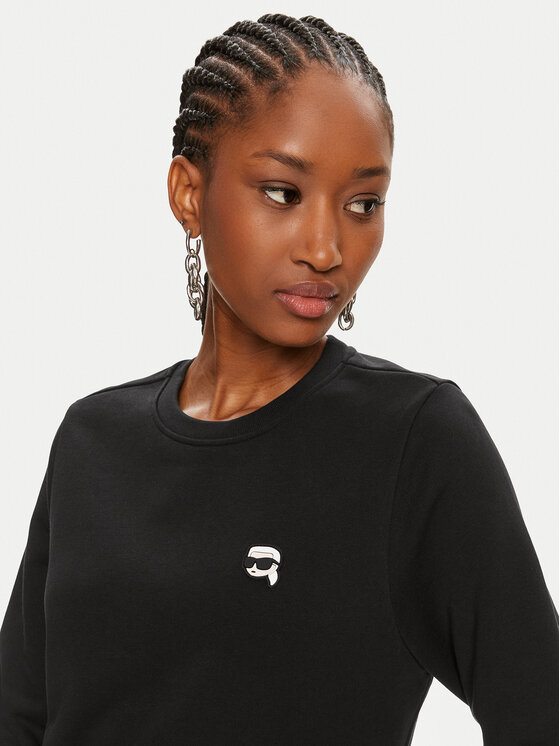 KARL LAGERFELD KARL LAGERFELD Μπλούζα Ikonik 2.0 245W1810 Μαύρο Regular Fit