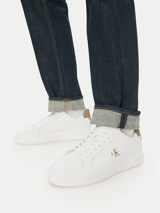 Calvin Klein Tenisice Chunky Cupsole Laceup Lth YM0YM01344 Bijela