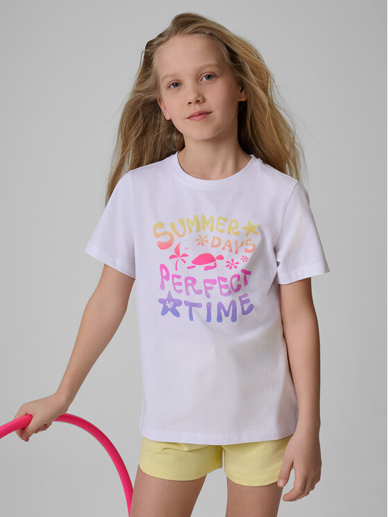 4F 4F T-Shirt POOLSIDE CLUB Biały Regular Fit