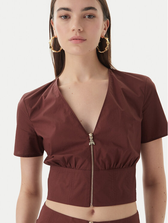 Patrizia Pepe Patrizia Pepe Μπλουζάκι 2C1672/A9B9-B887 Σκούρο καφέ Regular Fit