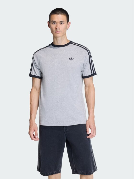 adidas adidas T-Shirt 3-Stripes Szary Regular Fit