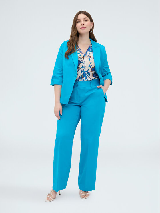 Fiorella Rubino Fiorella Rubino Giacca di transizione Q035T000284N014 Turchese Slim Fit
