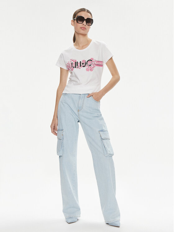 Liu Jo Liu Jo T-krekls MA4340 JS923 Balts Regular Fit