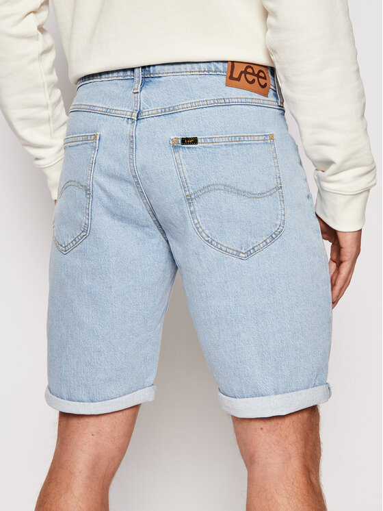 Lee Lee Szorty jeansowe 5 Pocket L73EMWJU 112120493 Niebieski Regular Fit