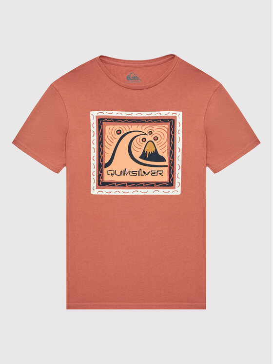 Quiksilver Majica Squarebubble EQBZT04442 Rdeča Regular Fit