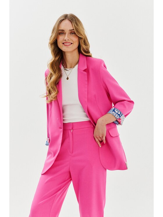 NAOKO NAOKO Marynarka Bubblegum Attitude Różowy Regular Fit