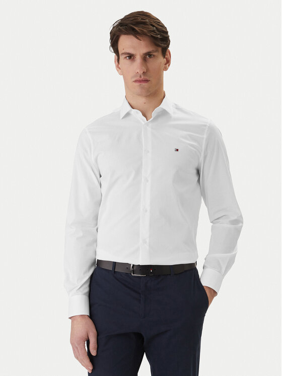Tommy Hilfiger Cămașă MW0MW38347 Alb Slim Fit