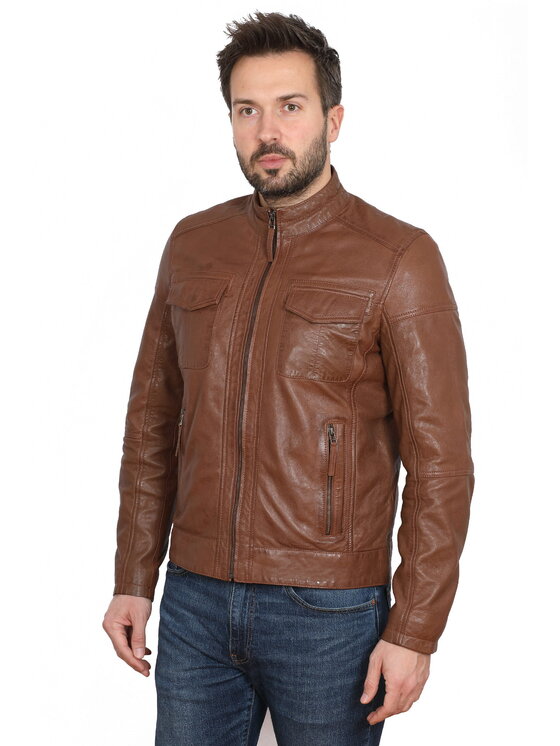 David Ryan David Ryan Kurtka skórzana DYLAN Brązowy Regular Fit