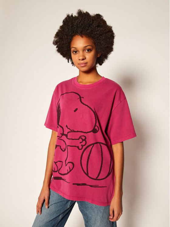 Levi's® T-Shirt PEANUTS® Snoopy Soccer Tee 56152-0002 Różowy Oversize