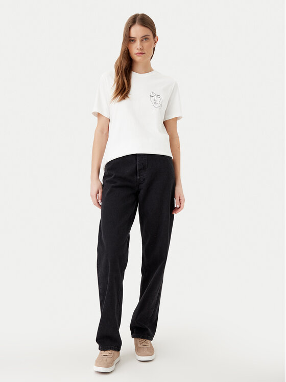 Vila Vila T-Shirt Sybilla 14103247 Λευκό Regular Fit