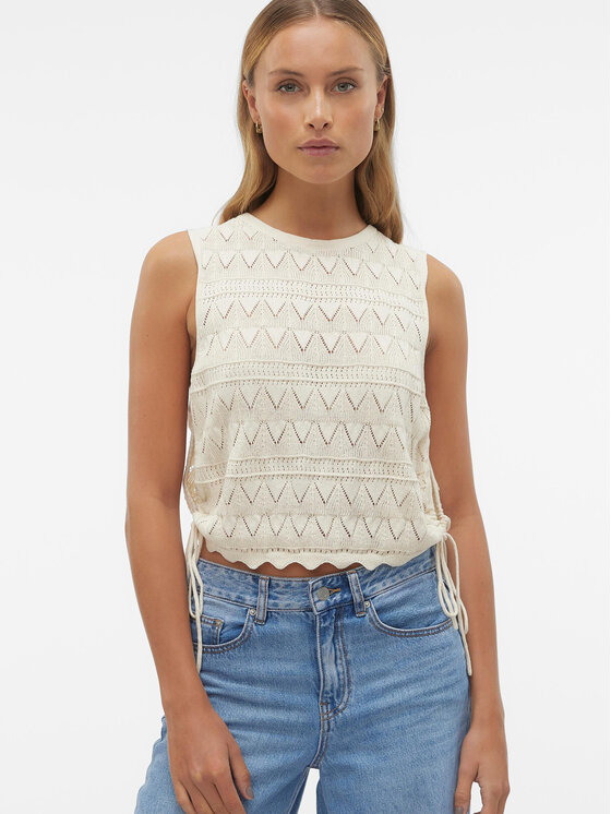 Vero Moda Vero Moda Majica Bali 10302924 Écru Regular Fit