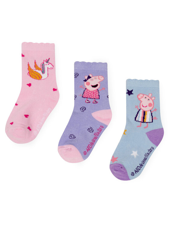 Set de 3 perechi de șosete lungi pentru copii Peppa Pig ACCS-SS24-234PP Roz