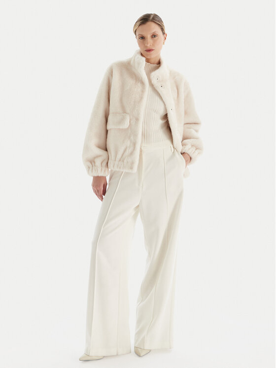 MICHAEL Michael Kors MICHAEL Michael Kors Pelzmantel 77A1469M52 Écru Relaxed Fit