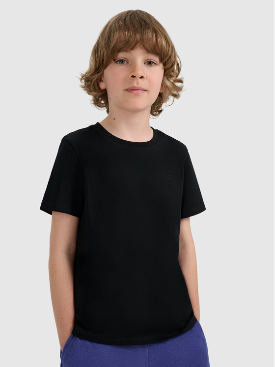 4F 4F T-Shirt BASIC+ Czarny Regular Fit