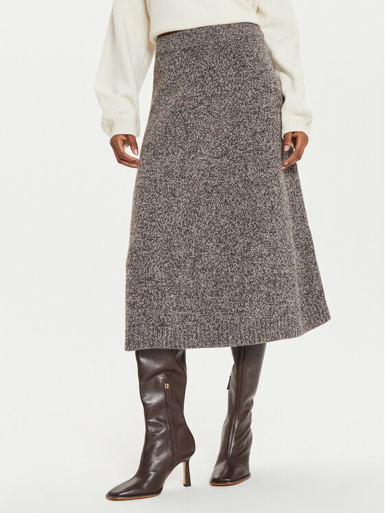 Weekend Max Mara Weekend Max Mara Trapez suknja Piega 2425306012 Smeđa Regular Fit