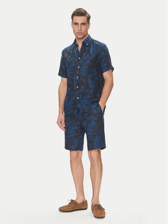 Tommy Hilfiger Tommy Hilfiger Koszula Tropical MW0MW38586 Granatowy Regular Fit