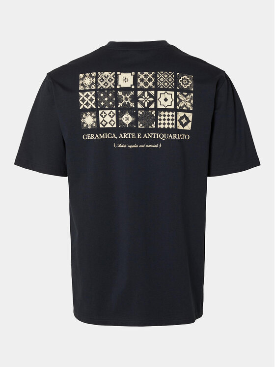 Selected Homme T-Shirt Slhrelaxaries 16094014 Dunkelblau Relaxed  