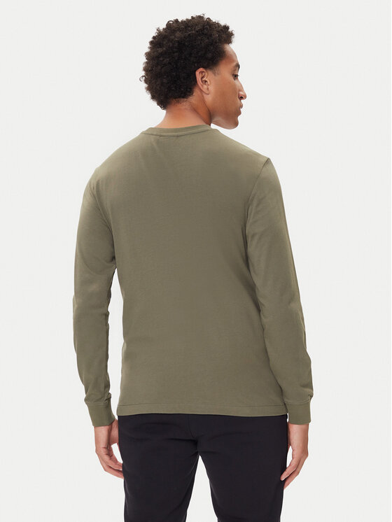 Napapijri Napapijri Majica dugih rukava S-Box Logo NP0A4I3M Kaki Regular Fit