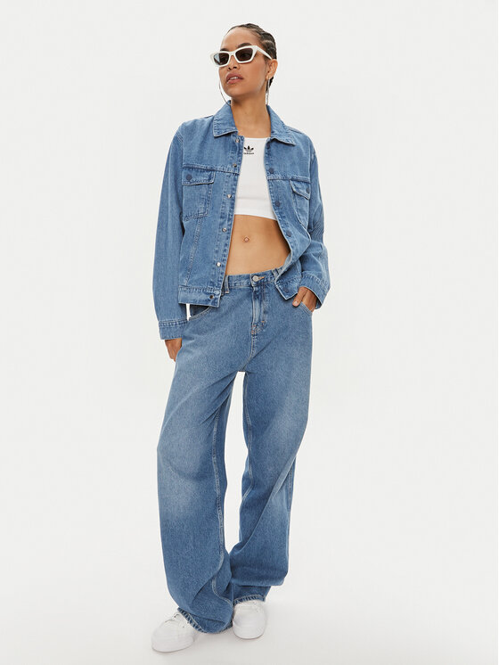 adidas adidas Jeans jakna KSENIASCHNAIDER 3-Stripes IS1742 Modra Loose Fit
