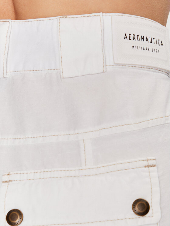 Aeronautica Militare Aeronautica Militare Hlače iz tkanine 231PA1534DCT3118 Bela Regular Fit