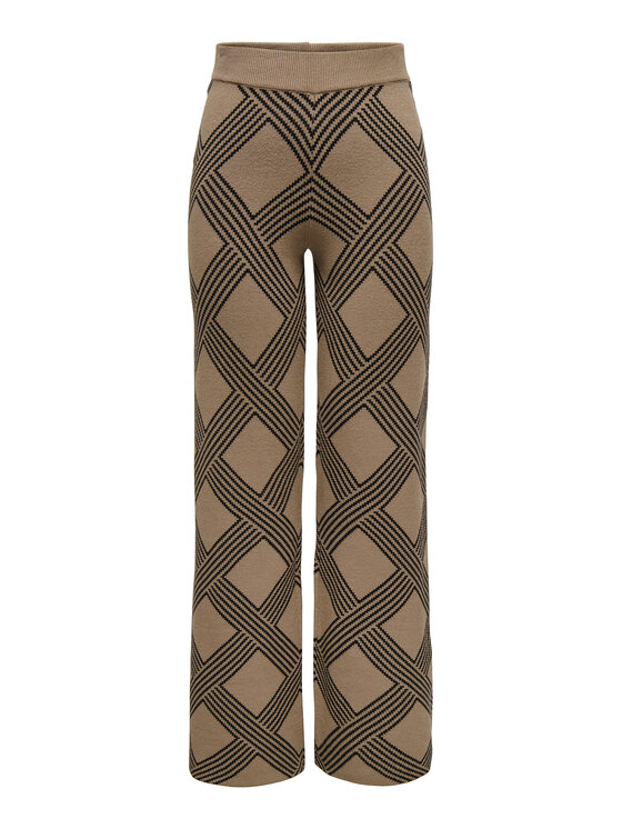 ONLY ONLY Úpletové nohavice Anny 15327634 Béžová Loose Fit