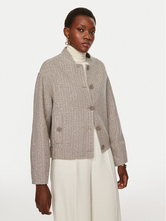TWINSET TWINSET Bomber striukė 242TP2051 Pilka Loose Fit