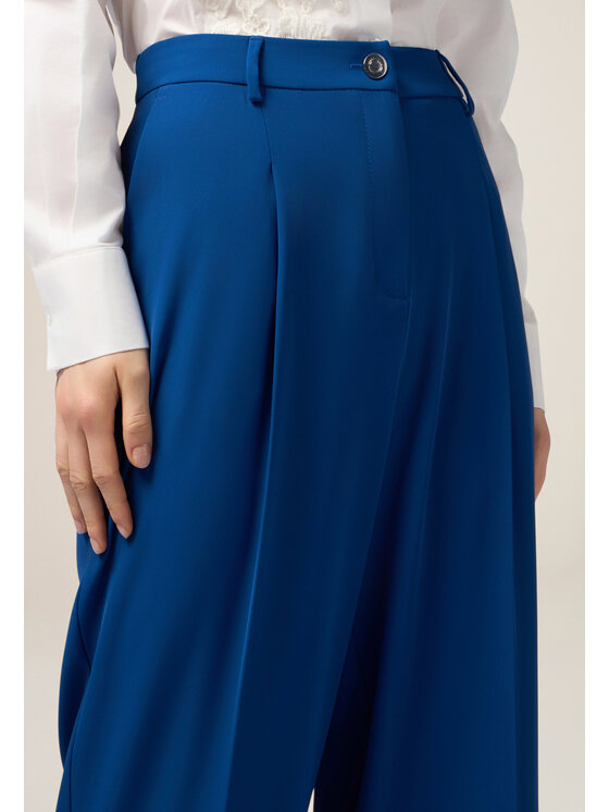 Oltre Oltre Pantaloni di tessuto P253R008596N024 Turchese Baggy Fit