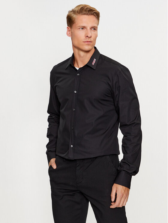 HUGO Hugo Сорочка Elisha02 50495087 Чорний Extra Slim Fit