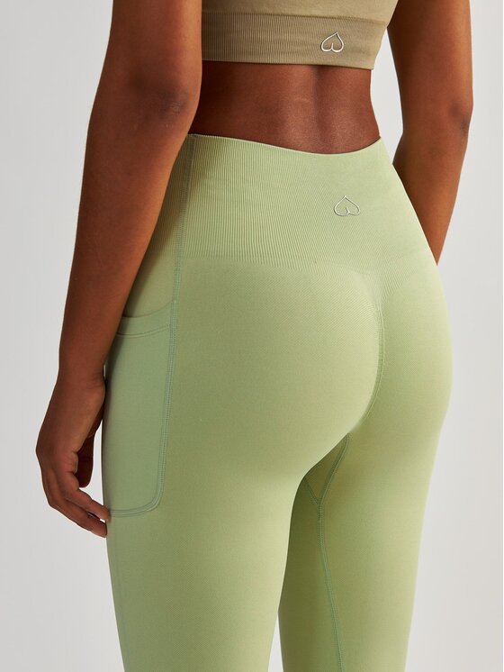 BeShaped BeShaped Legginsy z Kieszeniami Lift Me Up Zielony Shaping Fit