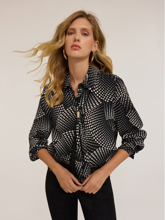 Motivi Motivi Camicia 5080Q100892N0S1 Nero Regular Fit