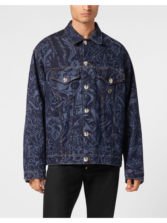 PHILIPP PLEIN PHILIPP PLEIN Kurtka jeansowa 19053 Błękitny Regular Fit